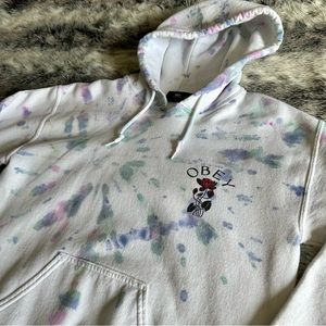 Obey Soft Demand 2 White Tie Dye White and Purple Hoodie